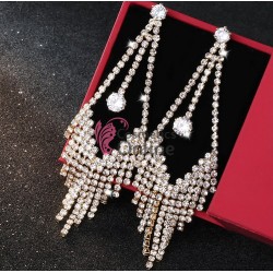 Cercei pentru dama moderni EARR23OO Aurii Set de 1 pereche cu strasuri din zirconiu